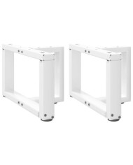Pieds de table basse en T, 2 pièces, blanc, 40 x 25 x (30-31) cm, acier | Mobilier & Déco