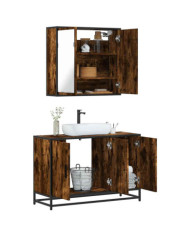 Ensemble de meubles de salle de bain 2 pcs Chêne fumé | Mobilier & Déco