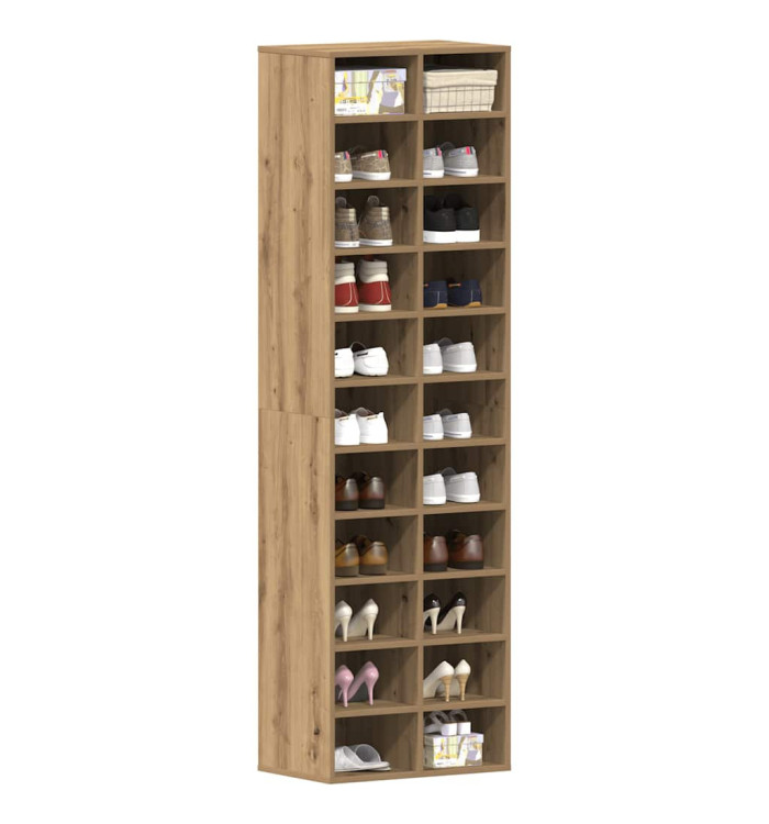 Meuble à chaussures chêne artisanal 54x34x183cm bois ingénierie | Mobilier & Déco