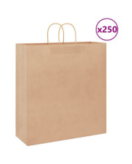 Sacs en papier 250 pcs avec poignées marron 45x17x48 cm | Mobilier & Déco