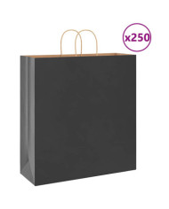 Sacs en papier 250 pcs avec poignées noir 45x17x48 cm | Mobilier & Déco