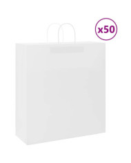 Sacs en papier 50 pcs avec poignées blanc 45x17x48 cm | Mobilier & Déco