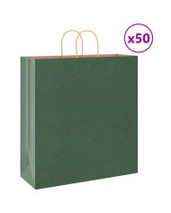 Sacs en papier 50 pcs avec poignées vert 45x17x48 cm | Mobilier & Déco