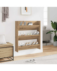 Armoire à chaussures murale chêne artisanal bois d'ingénierie | Mobilier & Déco