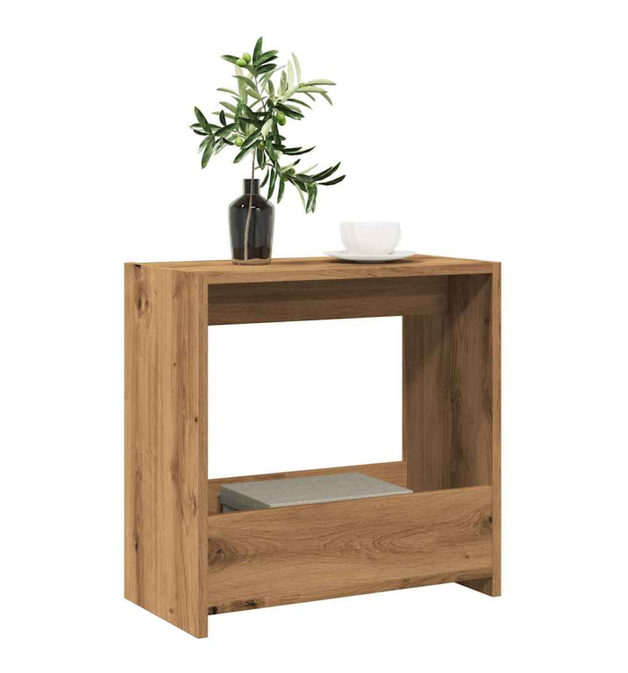 Table d'appoint chêne artisanal 50x26x50 cm bois d'ingénierie | Mobilier & Déco