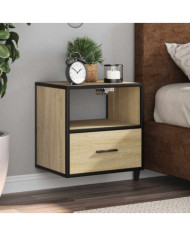 Table de chevet murale chêne sonoma 40x31x39,5 cm | Mobilier & Déco