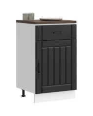 Armoire de cuisine Lucca noir bois d'ingénierie | Mobilier & Déco