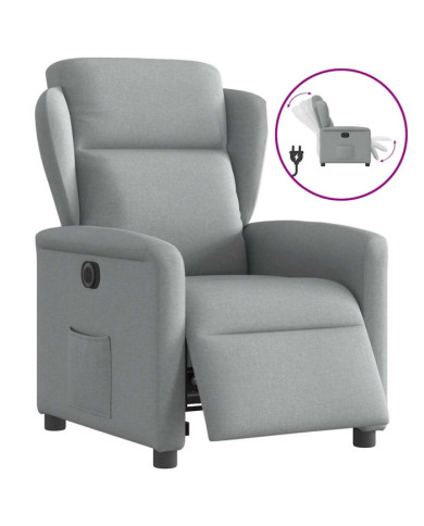 Fauteuil inclinable électrique Gris clair Tissu | Mobilier & Déco