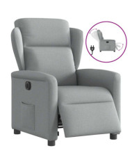 Fauteuil inclinable électrique Gris clair Tissu | Mobilier & Déco