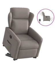 Fauteuil inclinable électrique taupe tissu | Mobilier & Déco