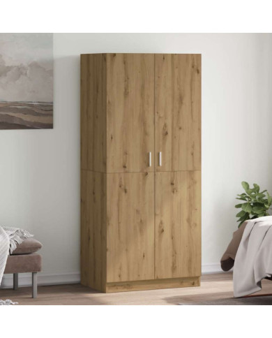 Garde-robe chêne artisanal 80x52x180 cm bois d'ingénierie | Mobilier & Déco