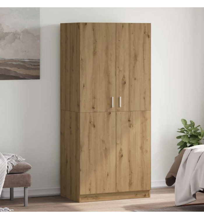 Garde-robe chêne artisanal 80x52x180 cm bois d'ingénierie | Mobilier & Déco