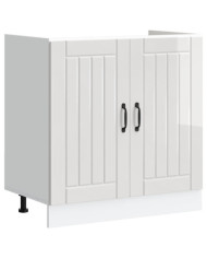 Meuble de base de lavabo Lucca blanc brillant bois ingénierie | Mobilier & Déco
