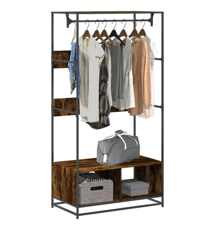 Armoire chêne fumé 90x50x180 cm bois d'ingénierie | Mobilier & Déco