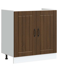 Meuble de base de lavabo Lucca chêne marron bois d'ingénierie | Mobilier & Déco