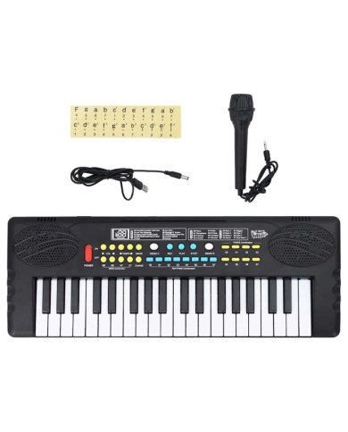 Clavier de piano électrique 37 touches et microphone d'enfants | Mobilier & Déco
