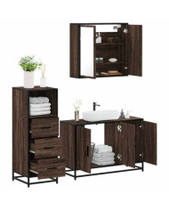 Ensemble de meubles de salle de bain 3 pcs Chêne marron | Mobilier & Déco