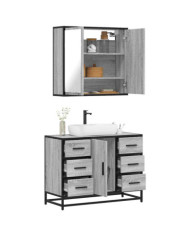 Ensemble de meubles de salle de bain 2 pcs Sonoma gris | Mobilier & Déco