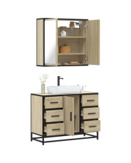 Ensemble de meubles de salle de bain 2 pcs chêne sonoma | Mobilier & Déco