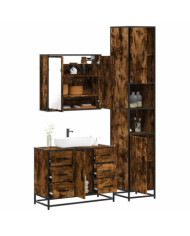 Ensemble de meubles de salle de bain 3 pcs Chêne fumé | Mobilier & Déco