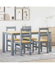 Ensemble à manger Panama 5 pcs gris bois de pin massif | Mobilier & Déco