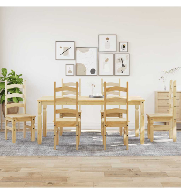 Ensemble à manger Panama 7 pcs bois de pin massif | Mobilier & Déco