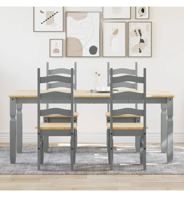 Ensemble à manger Panama 5 pcs gris bois de pin massif | Mobilier & Déco