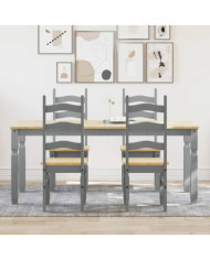 Ensemble à manger Panama 5 pcs gris bois de pin massif | Mobilier & Déco