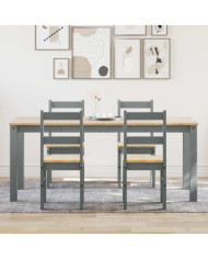Ensemble à manger Panama 5 pcs gris bois de pin massif | Mobilier & Déco