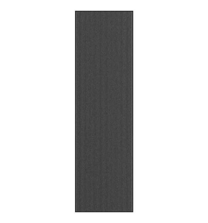 Paillasson noir et gris à rayures 115x400 cm | Mobilier & Déco