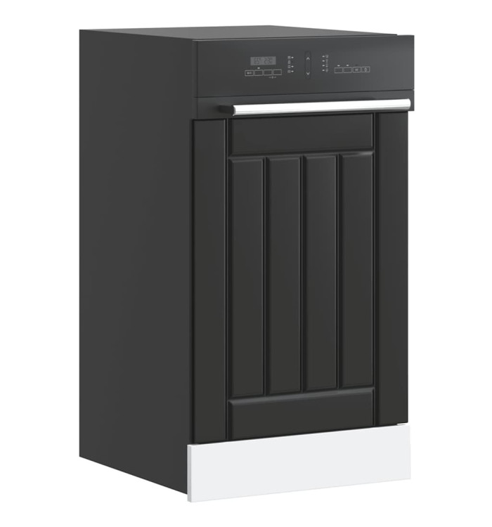 Panneau de lave-vaisselle Lucca noir bois d'ingénierie | Mobilier & Déco