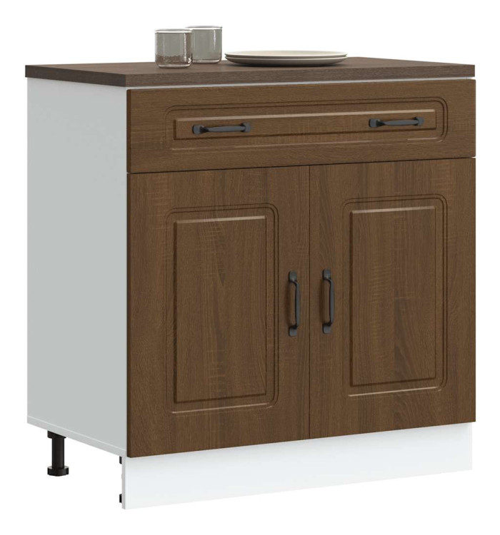 Armoire de cuisine Kalmar chêne marron bois d'ingénierie | Mobilier & Déco