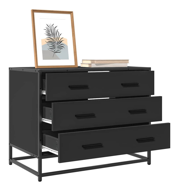 Armoire à tiroirs noir 70x41x56 cm bois d'ingénierie | Mobilier & Déco
