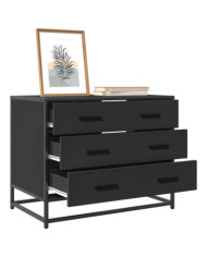 Armoire à tiroirs noir 70x41x56 cm bois d'ingénierie | Mobilier & Déco