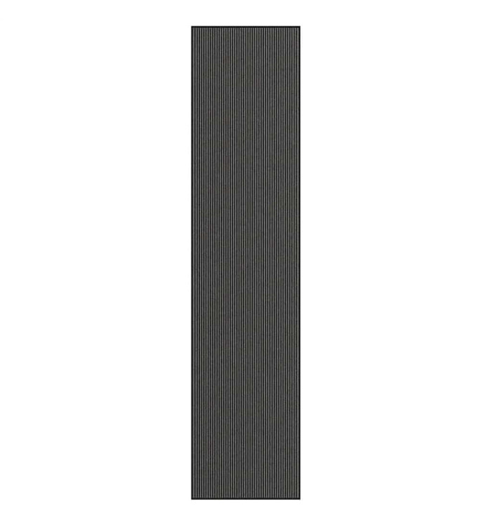 Paillasson noir et gris à rayures 115x500 cm | Mobilier & Déco