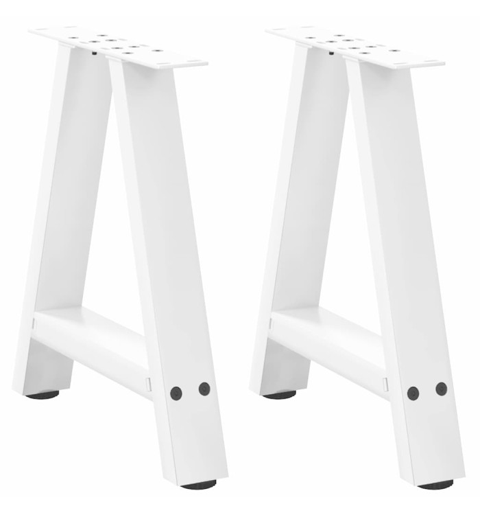 Pieds de table basse en forme de A, 2 pièces, blanc, 38 x (42-43) cm, acier | Mobilier & Déco