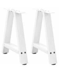 Pieds de table basse en forme de A, 2 pièces, blanc, 38 x (42-43) cm, acier | Mobilier & Déco
