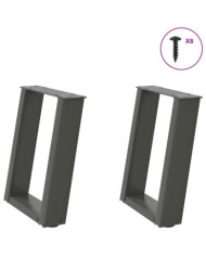 Pieds de table basse en U 2 pièces Anthracite 28 x (42-43) cm Acier | Mobilier & Déco