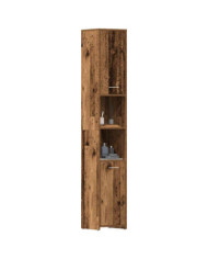 Armoire salle de bain vieux bois 30x30x183,5 cm bois ingénierie | Mobilier & Déco