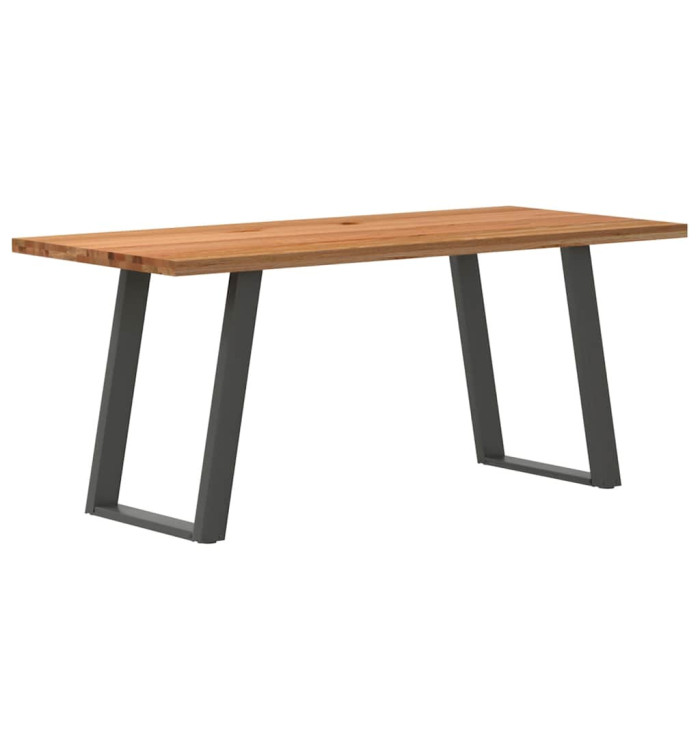 Table à manger marron clair bois de chêne massif rectangulaire | Mobilier & Déco