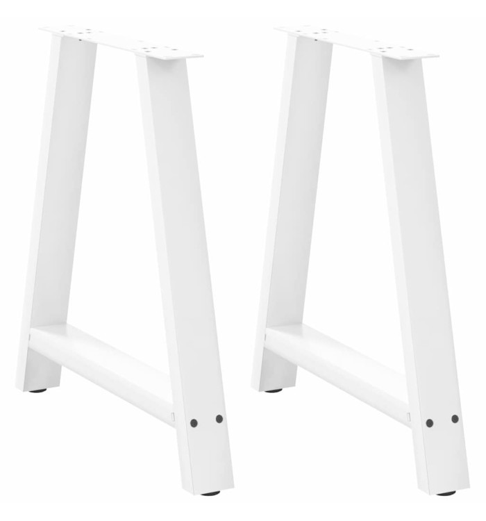 Pieds de table à manger en forme de A 2 pièces Blanc 80 x (72-73) cm Acier | Mobilier & Déco