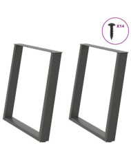 Pieds de table à manger en U 2 pièces Anthracite 80 x (72-73) cm Acier | Mobilier & Déco