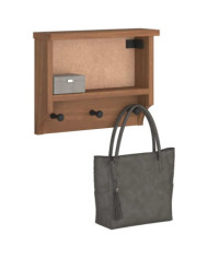 Porte-manteau mural SANDNES 45x12x35 cm bois massif pin | Mobilier & Déco
