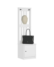 Portemanteau SANDENS blanc 45x40x159,5 cm bois massif pin | Mobilier & Déco