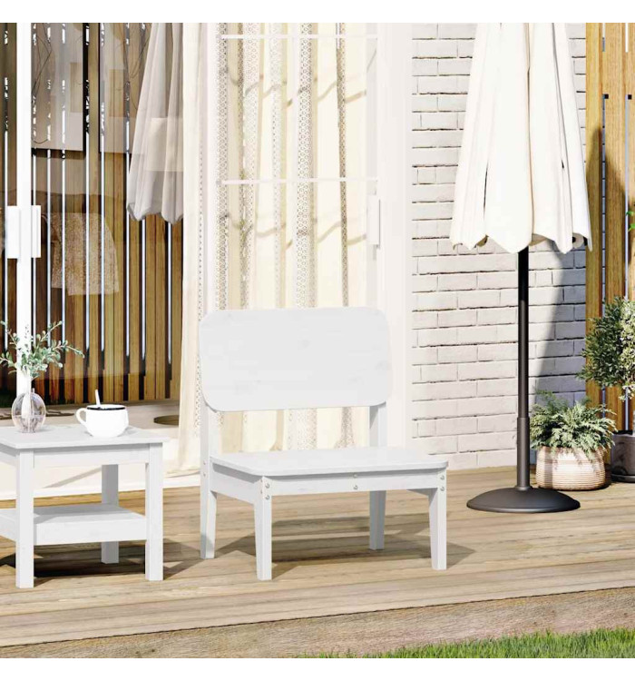 Chaise de jardin blanc 60x52,5x72 cm bois de pin massif | Mobilier & Déco