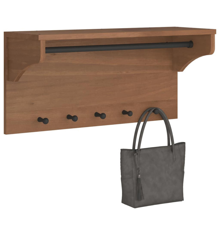 Porte-manteau mural SANDNES 87x30x42 cm bois massif pin | Mobilier & Déco