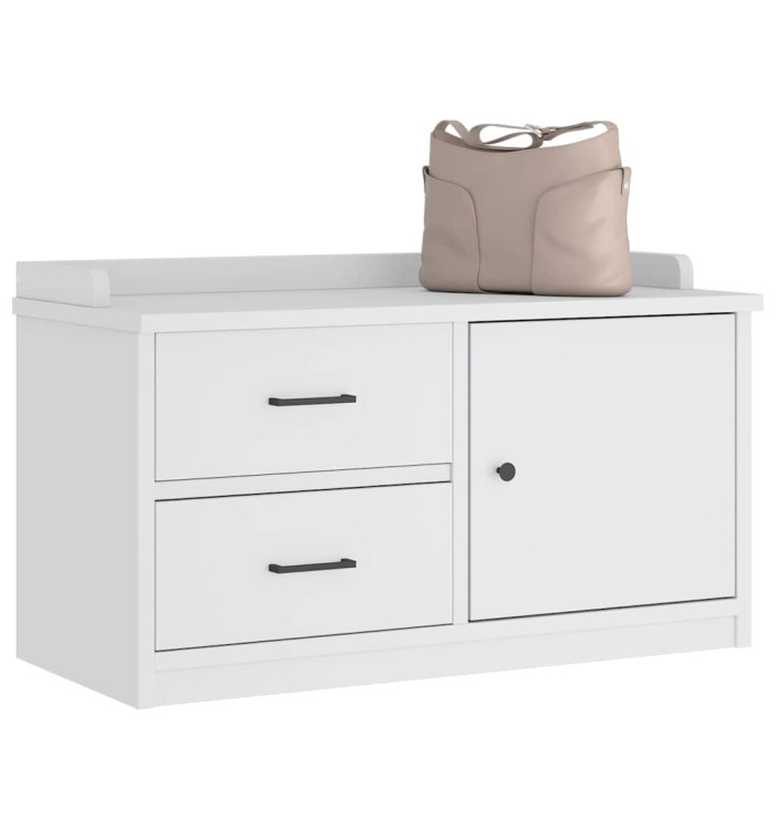 Banc de couloir SANDNES blanc 87x40x50 cm bois de pin massif | Mobilier & Déco