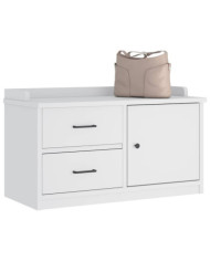 Banc de couloir SANDNES blanc 87x40x50 cm bois de pin massif | Mobilier & Déco