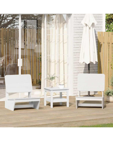 Chaises de jardin lot de 2 blanc 60x64x70,5 cm bois massif pin | Mobilier & Déco