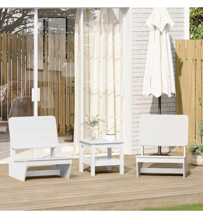 Chaises de jardin lot de 2 blanc 60x64x70,5 cm bois massif pin | Mobilier & Déco